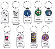 Load image into Gallery viewer, Minnesota Sports Bottle Opener Keychain