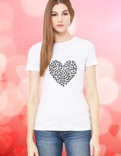 Load image into Gallery viewer, Leopard Heart Adult T-Shirt