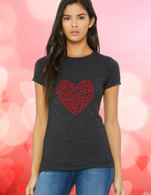 Load image into Gallery viewer, Leopard Heart Adult T-Shirt
