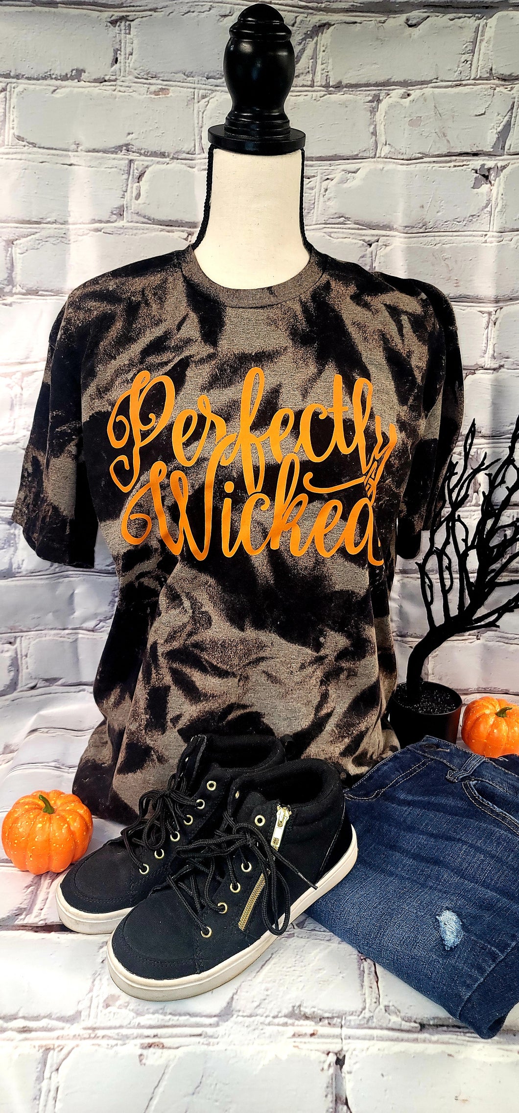 Perfectly Wicked Black Bleached Shirt