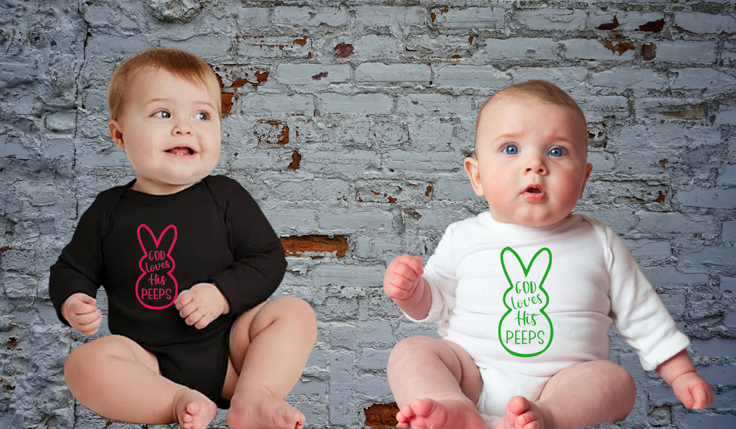 God Loves His Peeps Easter Baby Onesie