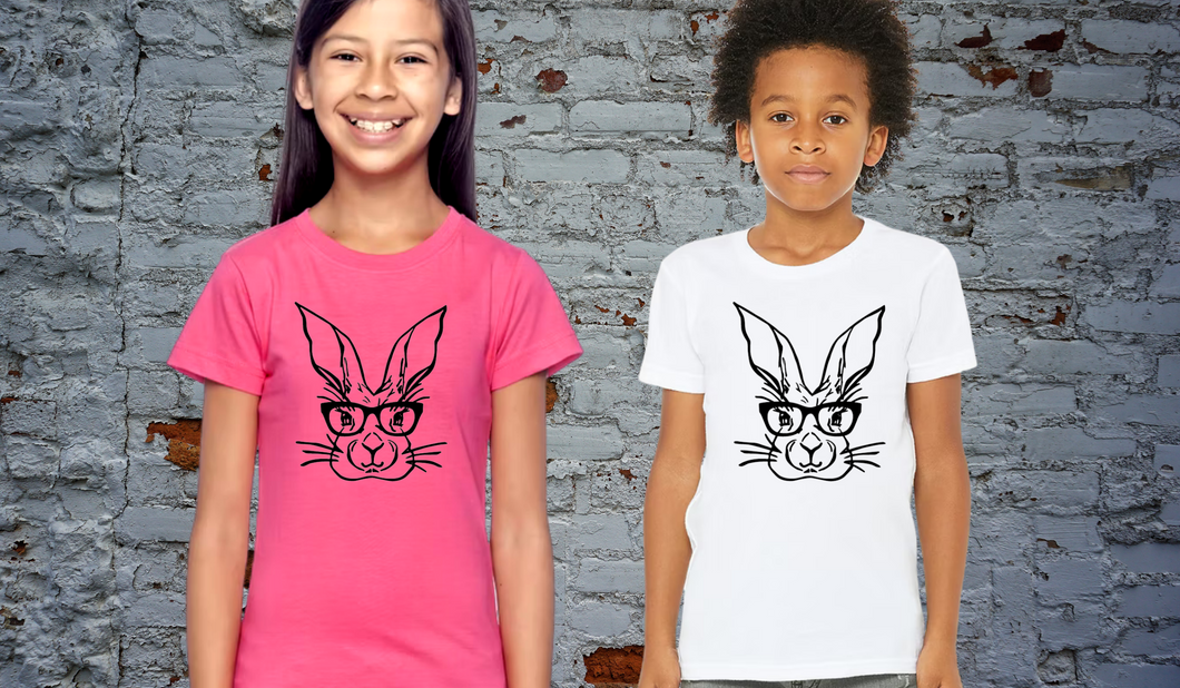 Easter Bunny With Glasses Youth Shirt