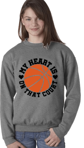 My Heart Is On The Court Youth Sweatshirt