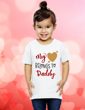 Load image into Gallery viewer, My Heart Belongs To Mommy and Daddy Valentine&#39;s Youth Shirt
